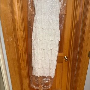 Carolina Herrera White Lace Midi Dress
